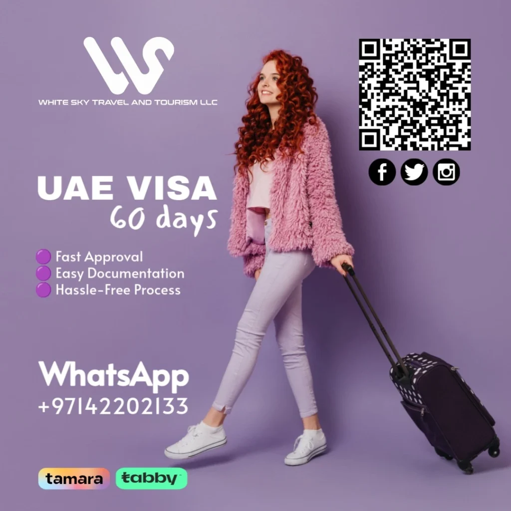 UAE visa 60 days from white sky travel